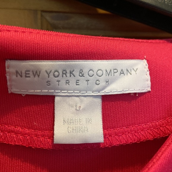 New York and Co. Hot Pink Dress with belt Large - Picture 2 of 6